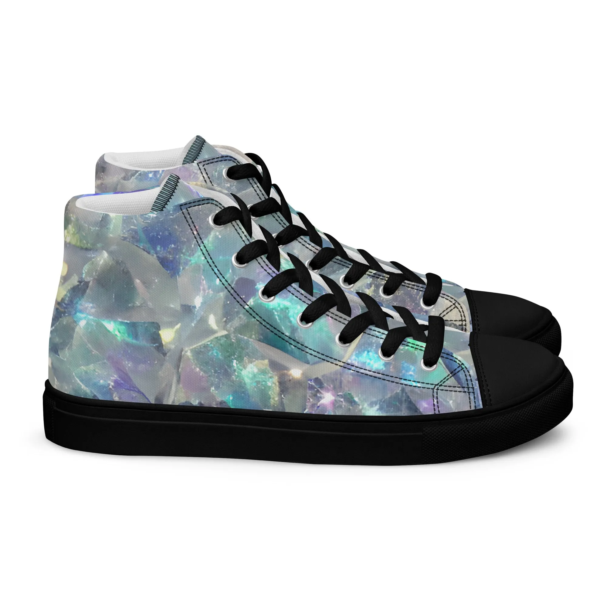 Women’s Crystal Print high top canvas shoes, Women's High Top Sneakers