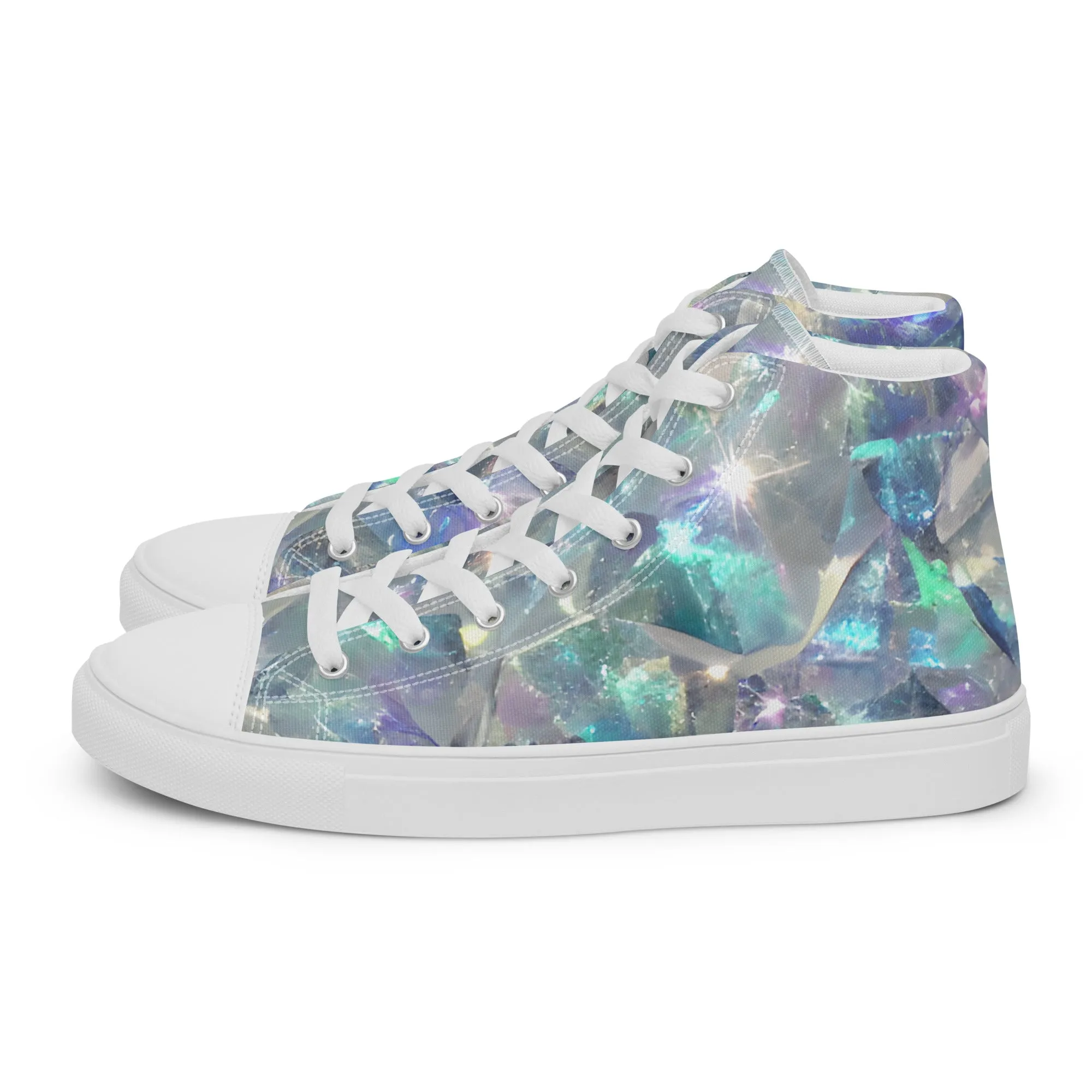 Women’s Crystal Print high top canvas shoes, Women's High Top Sneakers