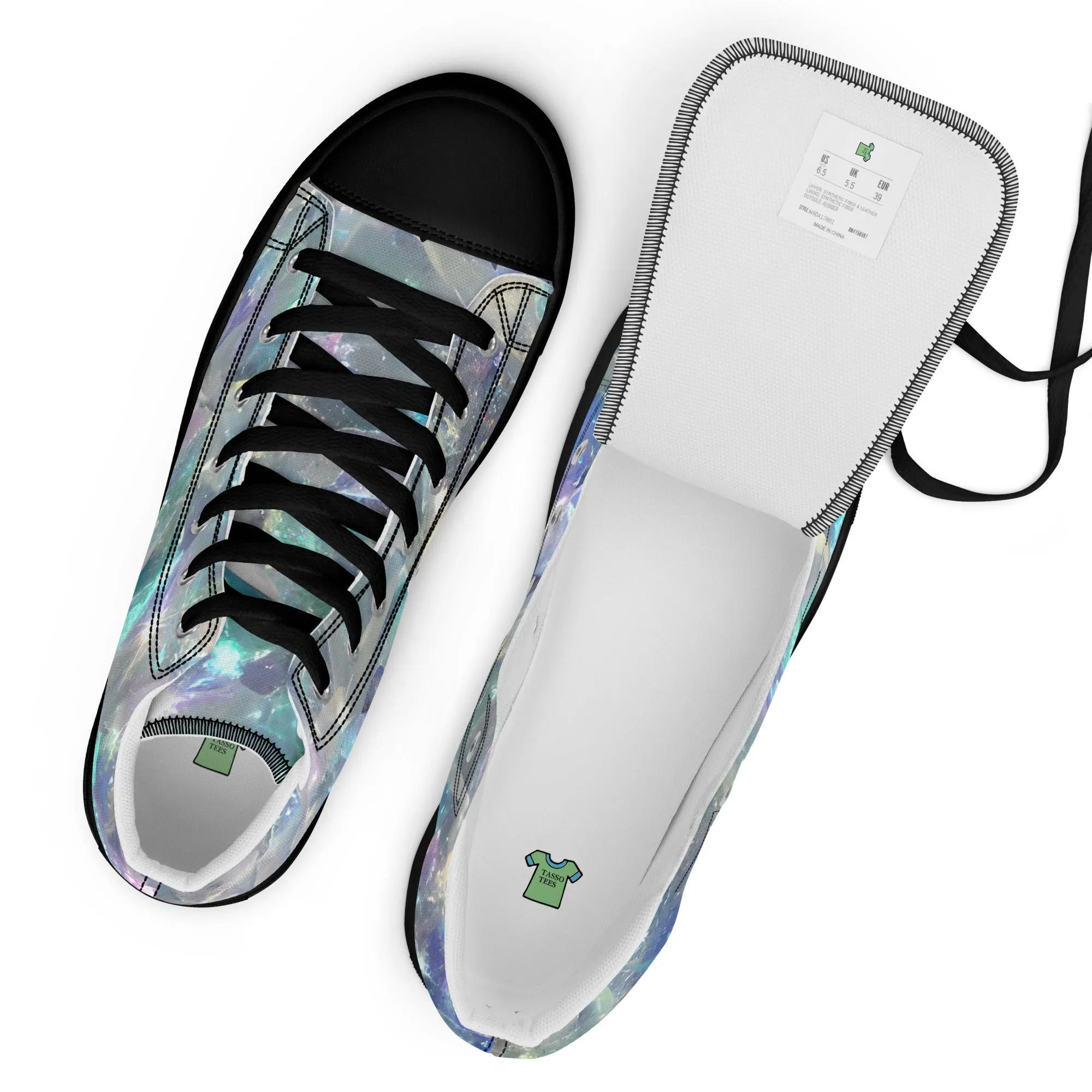 Women’s Crystal Print high top canvas shoes, Women's High Top Sneakers