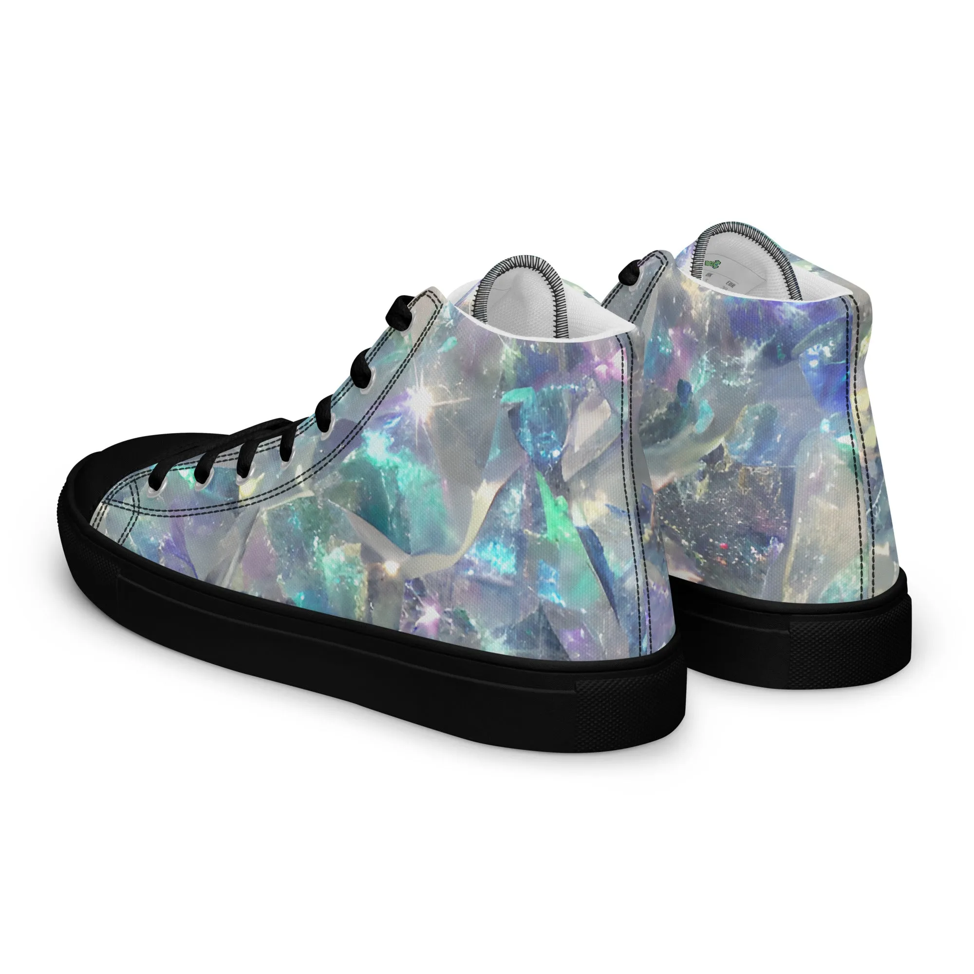 Women’s Crystal Print high top canvas shoes, Women's High Top Sneakers