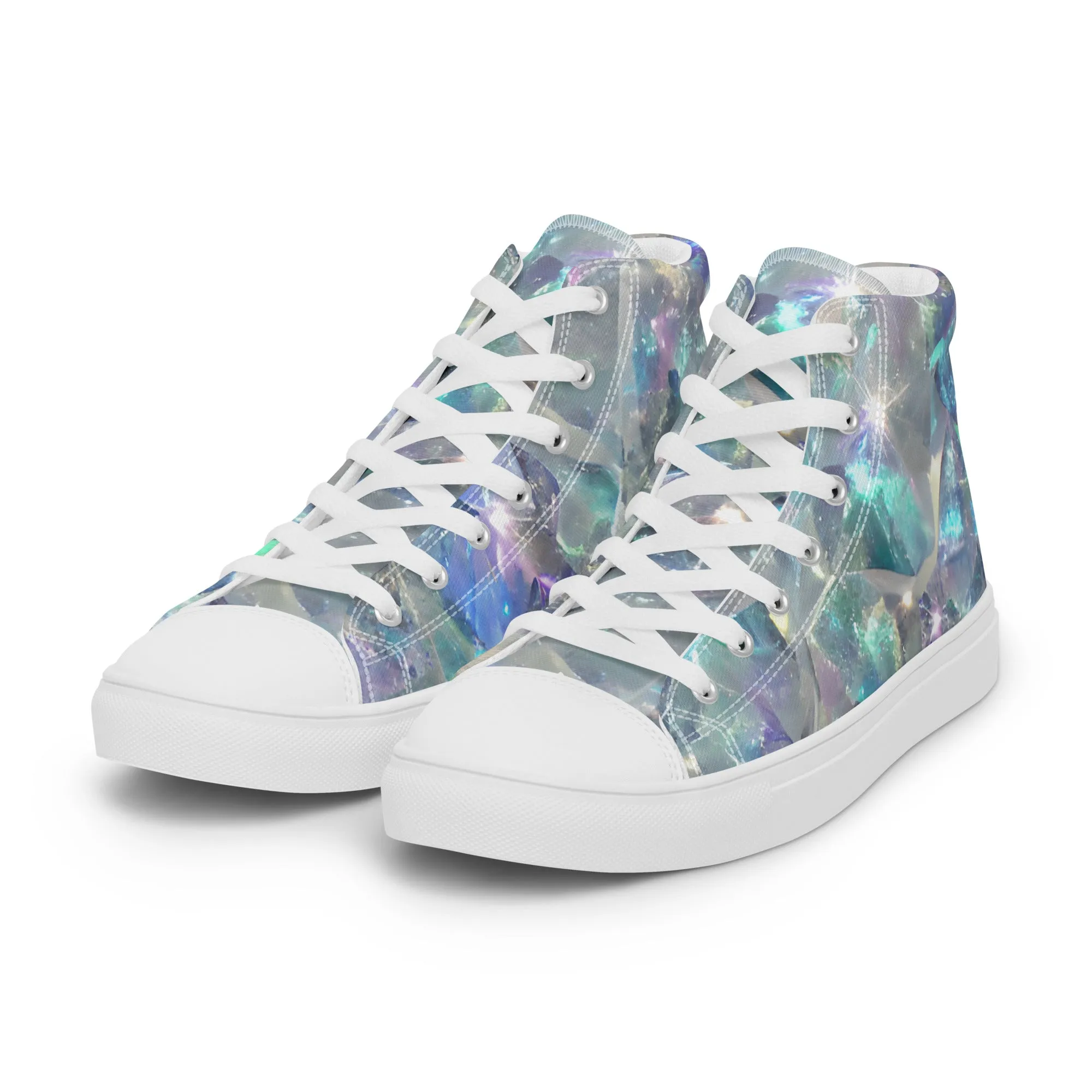 Women’s Crystal Print high top canvas shoes, Women's High Top Sneakers