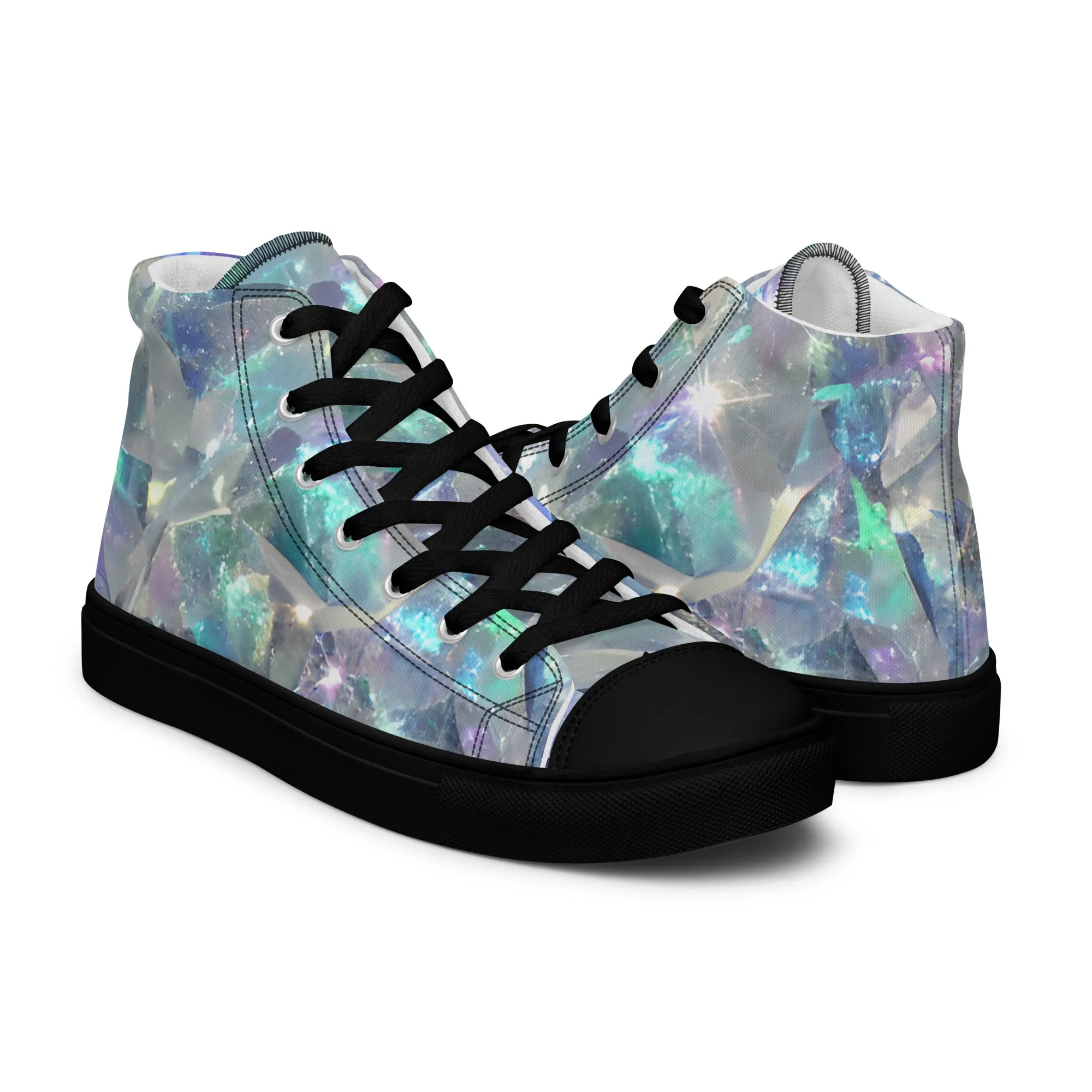Women’s Crystal Print high top canvas shoes, Women's High Top Sneakers