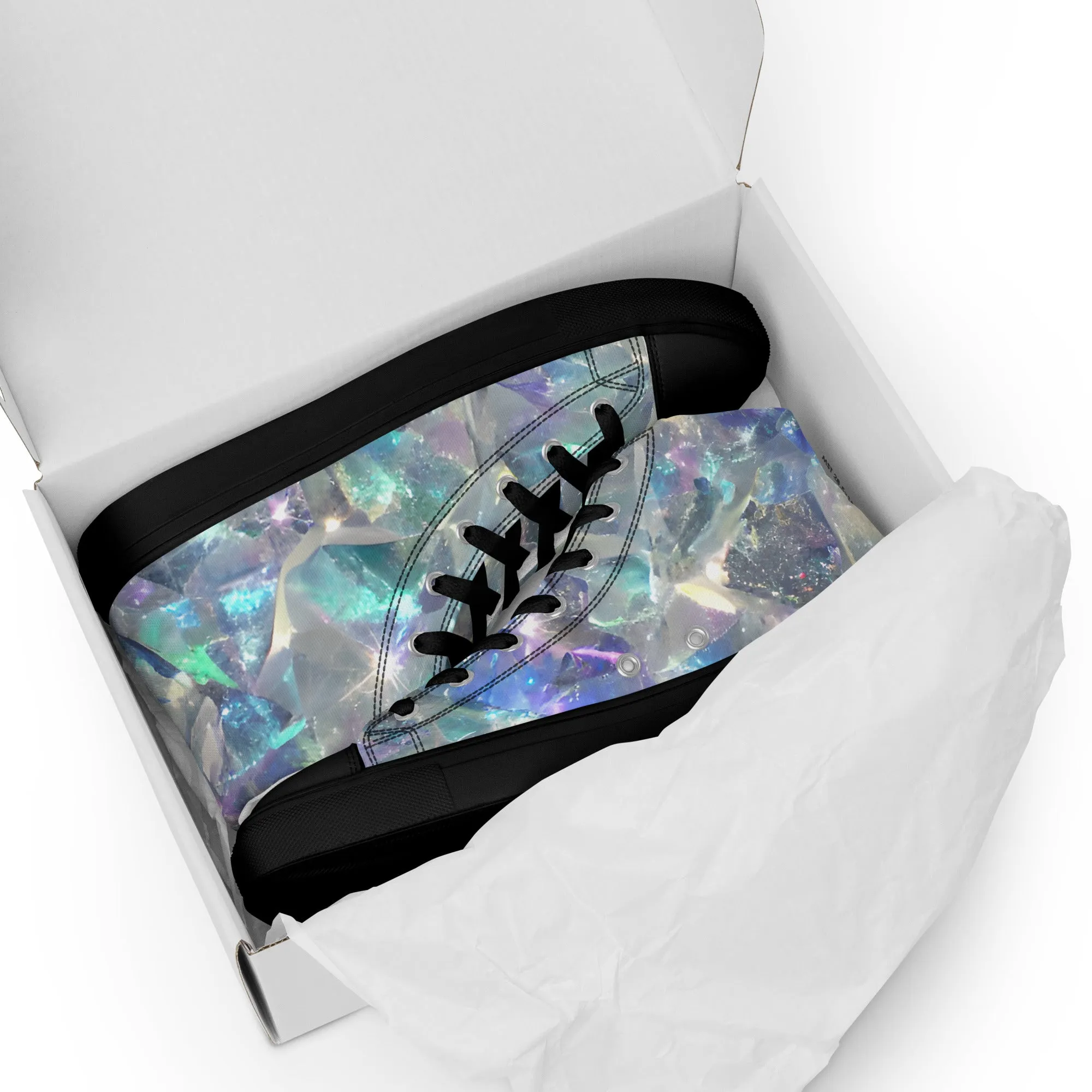 Women’s Crystal Print high top canvas shoes, Women's High Top Sneakers