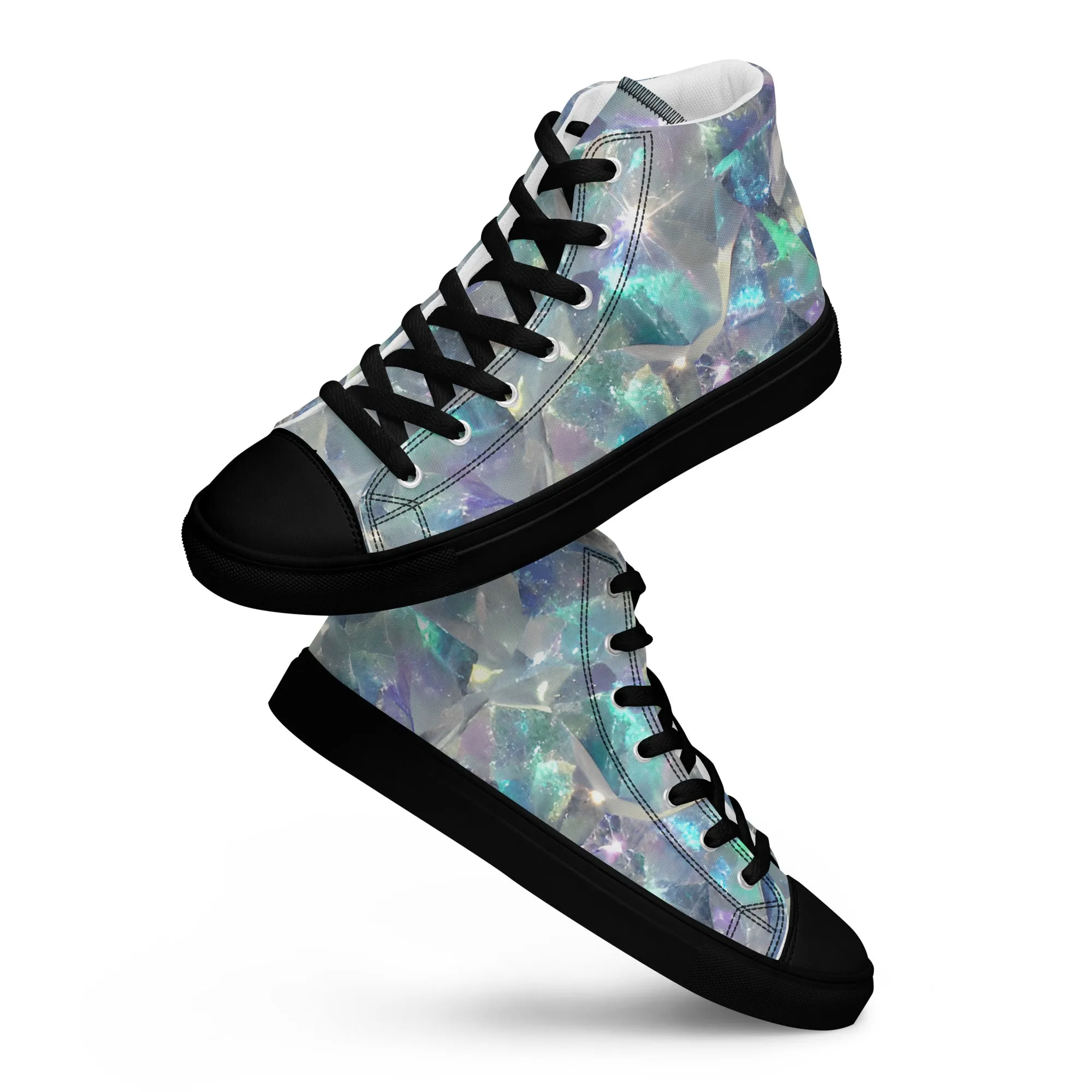 Women’s Crystal Print high top canvas shoes, Women's High Top Sneakers