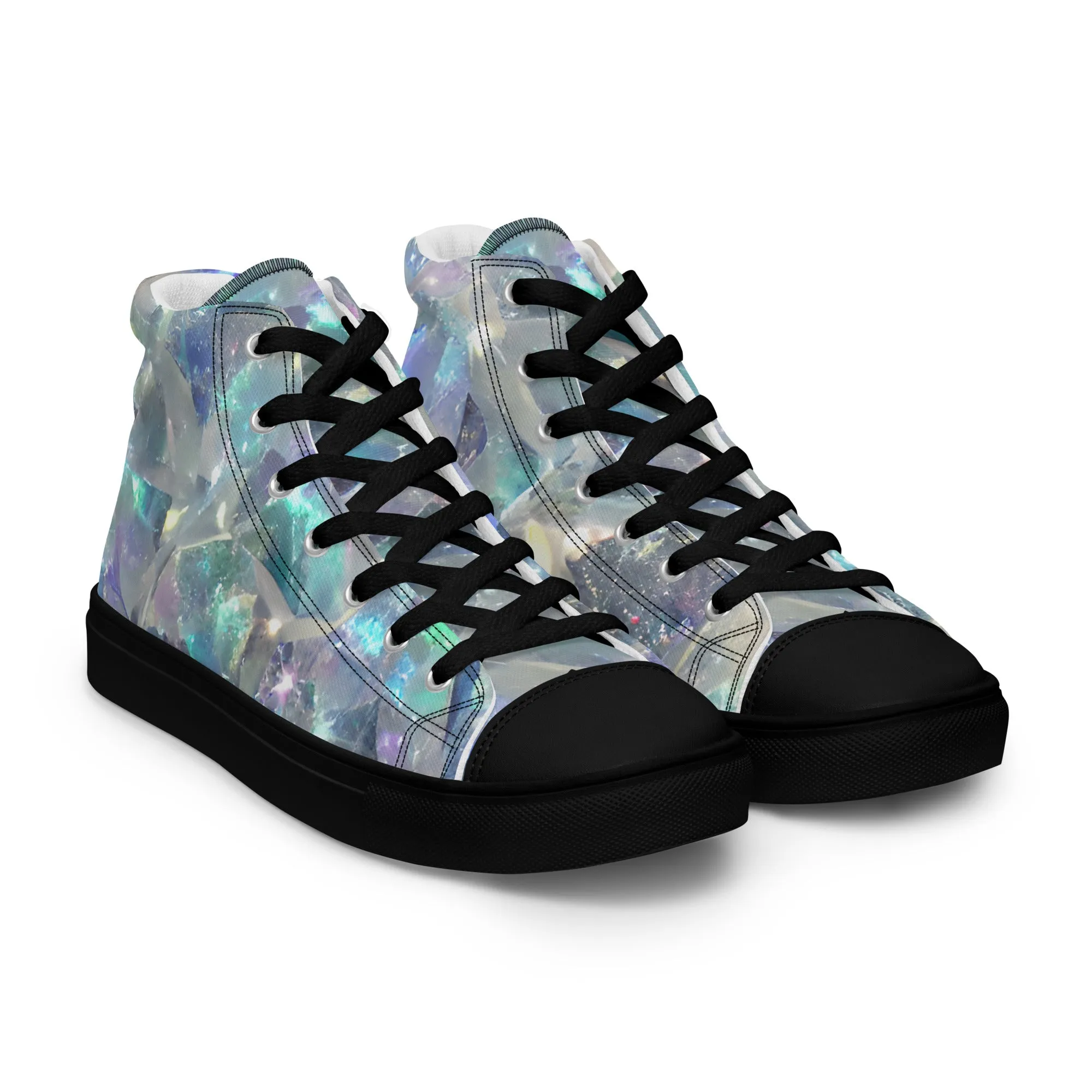 Women’s Crystal Print high top canvas shoes, Women's High Top Sneakers