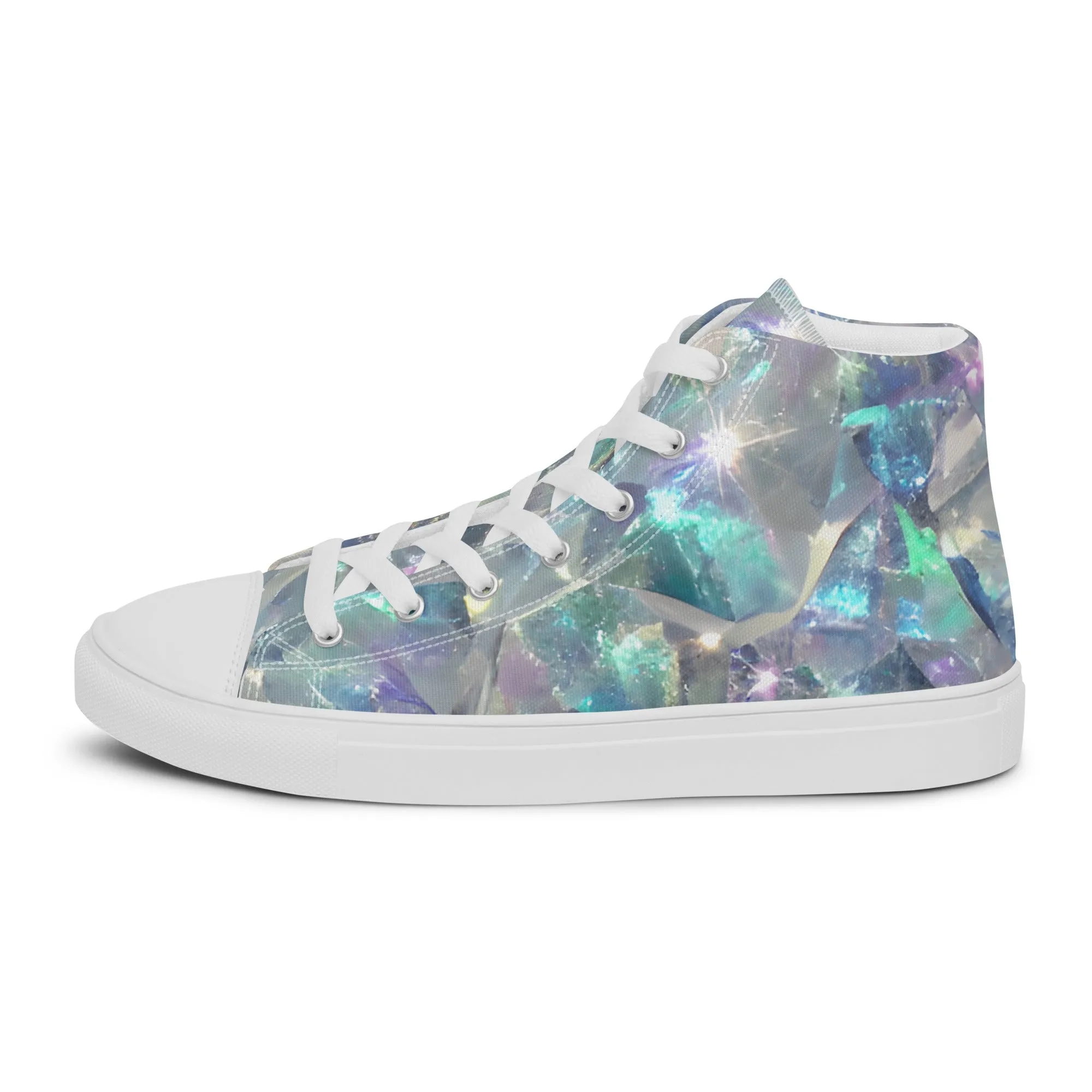 Women’s Crystal Print high top canvas shoes, Women's High Top Sneakers