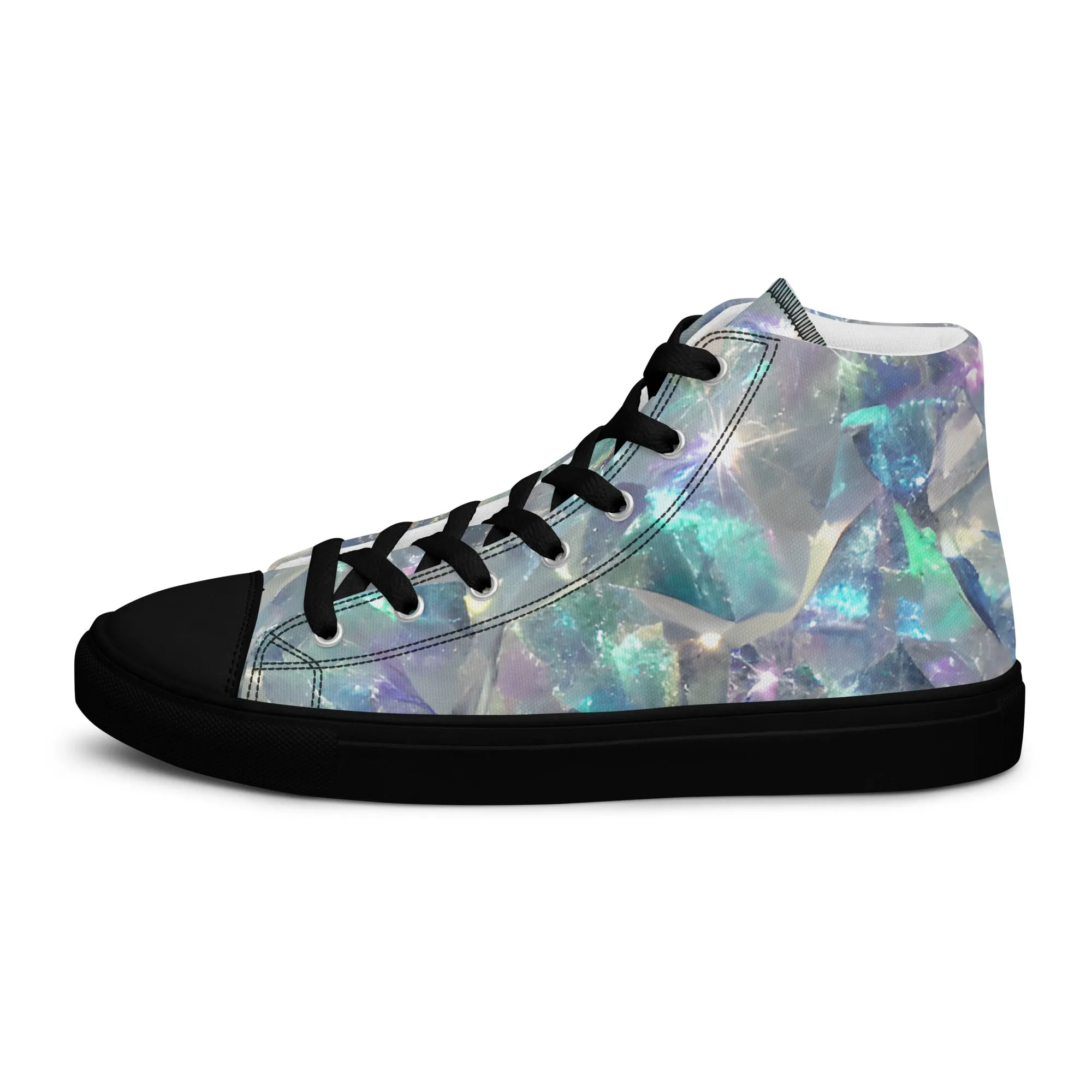 Women’s Crystal Print high top canvas shoes, Women's High Top Sneakers
