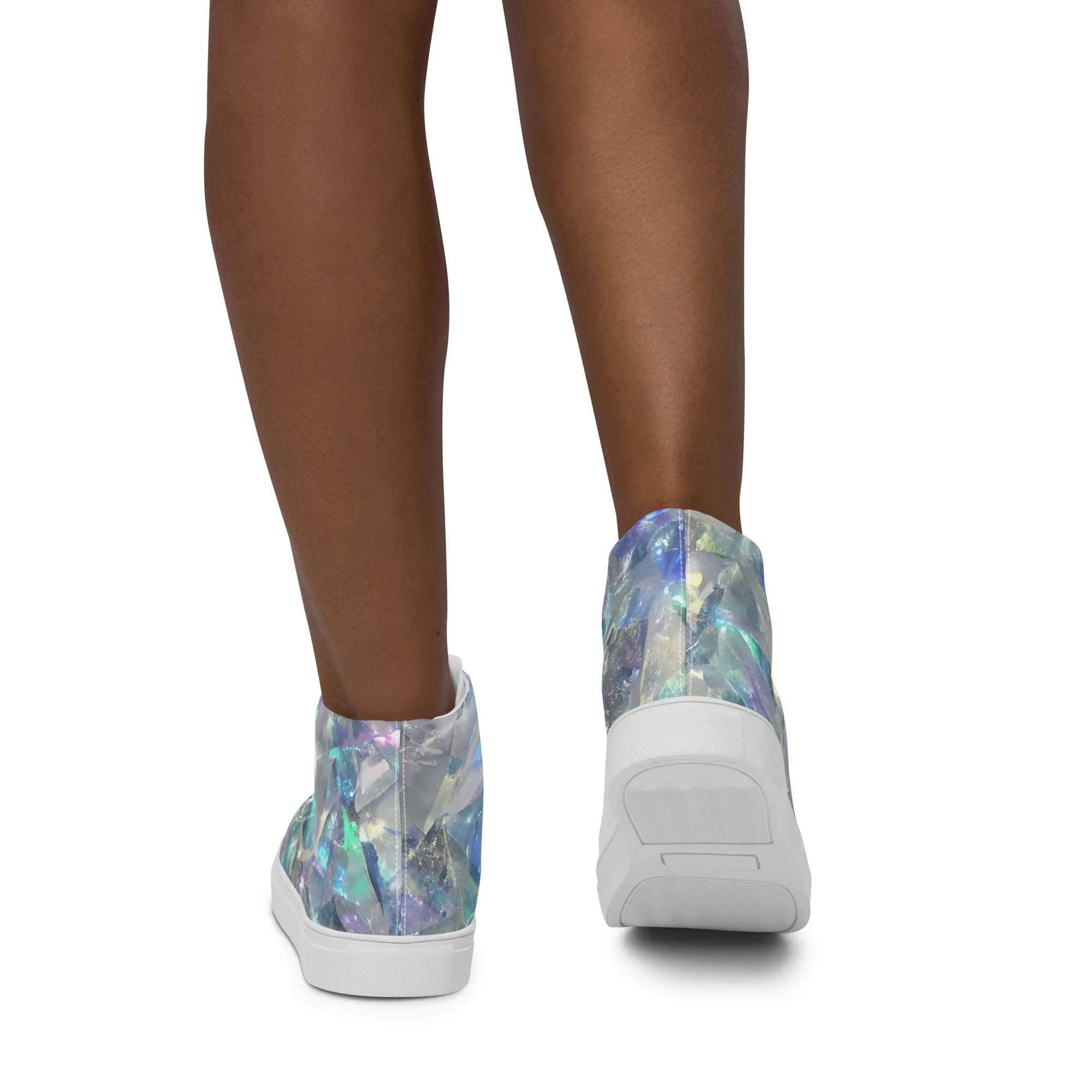 Women’s Crystal Print high top canvas shoes, Women's High Top Sneakers