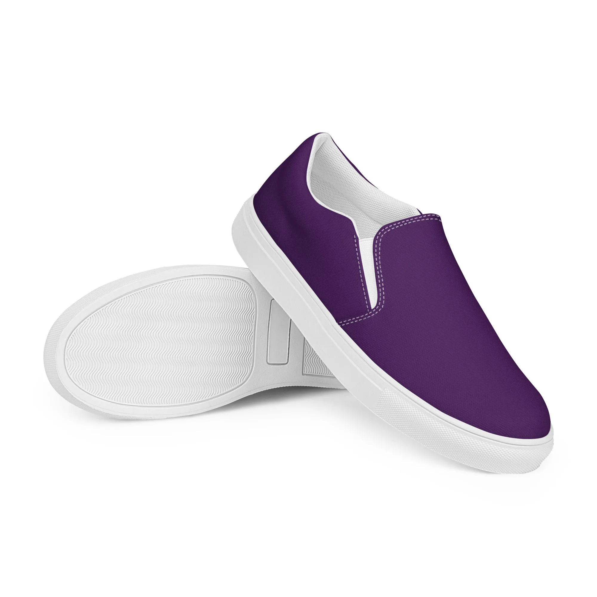 Women’s Deep Purple slip-on canvas shoes, Royal Purple casual shoes