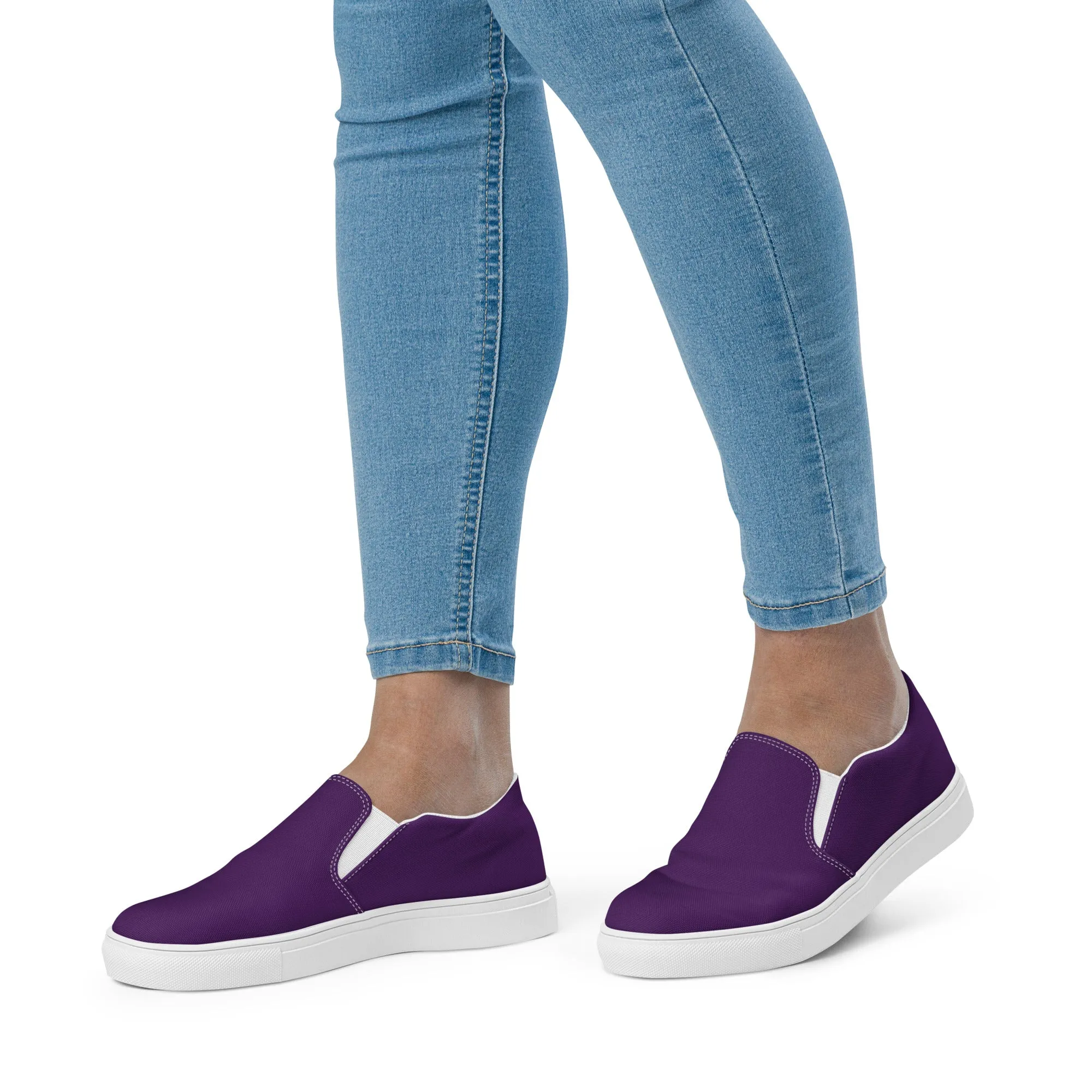 Women’s Deep Purple slip-on canvas shoes, Royal Purple casual shoes