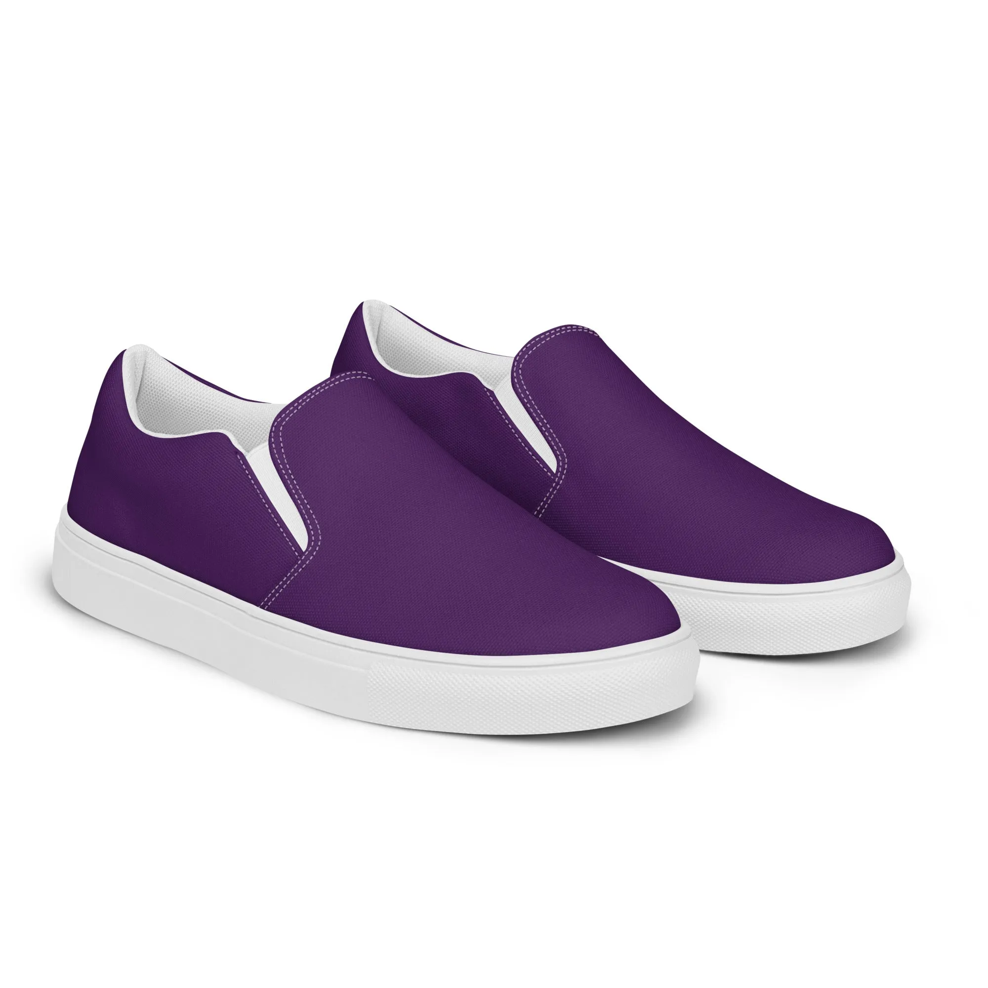 Women’s Deep Purple slip-on canvas shoes, Royal Purple casual shoes