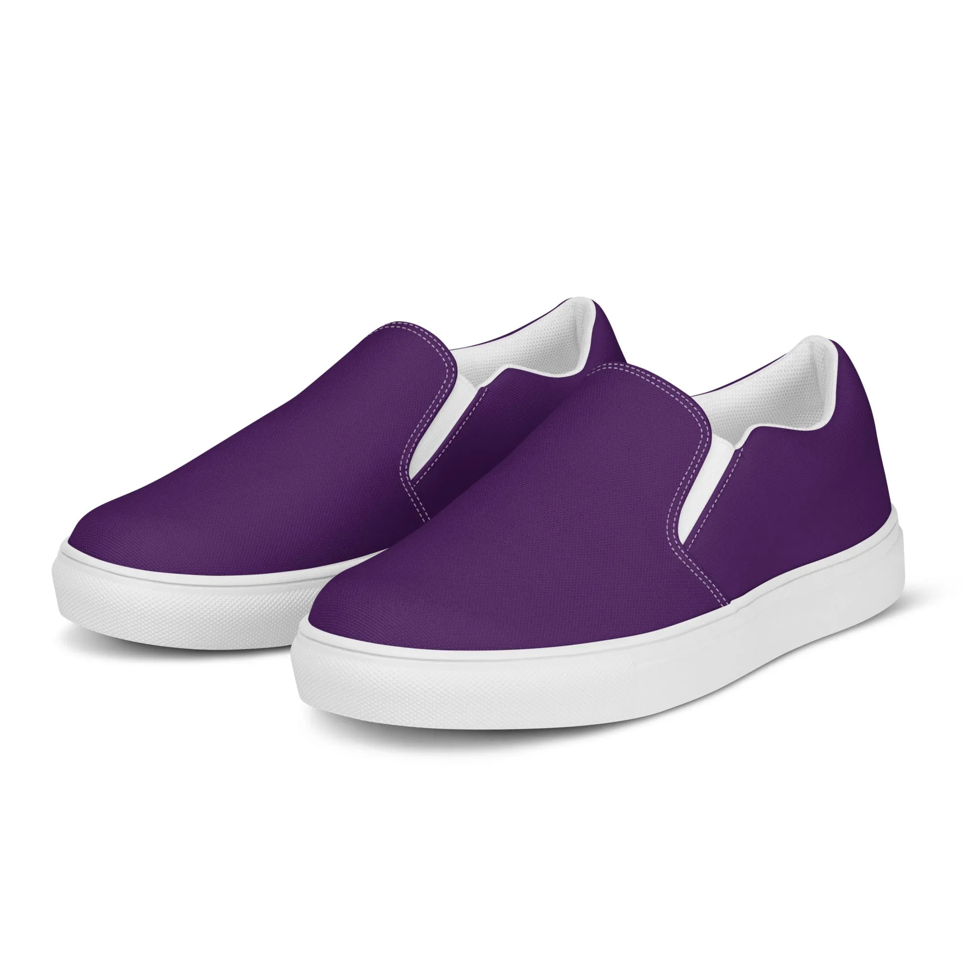 Women’s Deep Purple slip-on canvas shoes, Royal Purple casual shoes