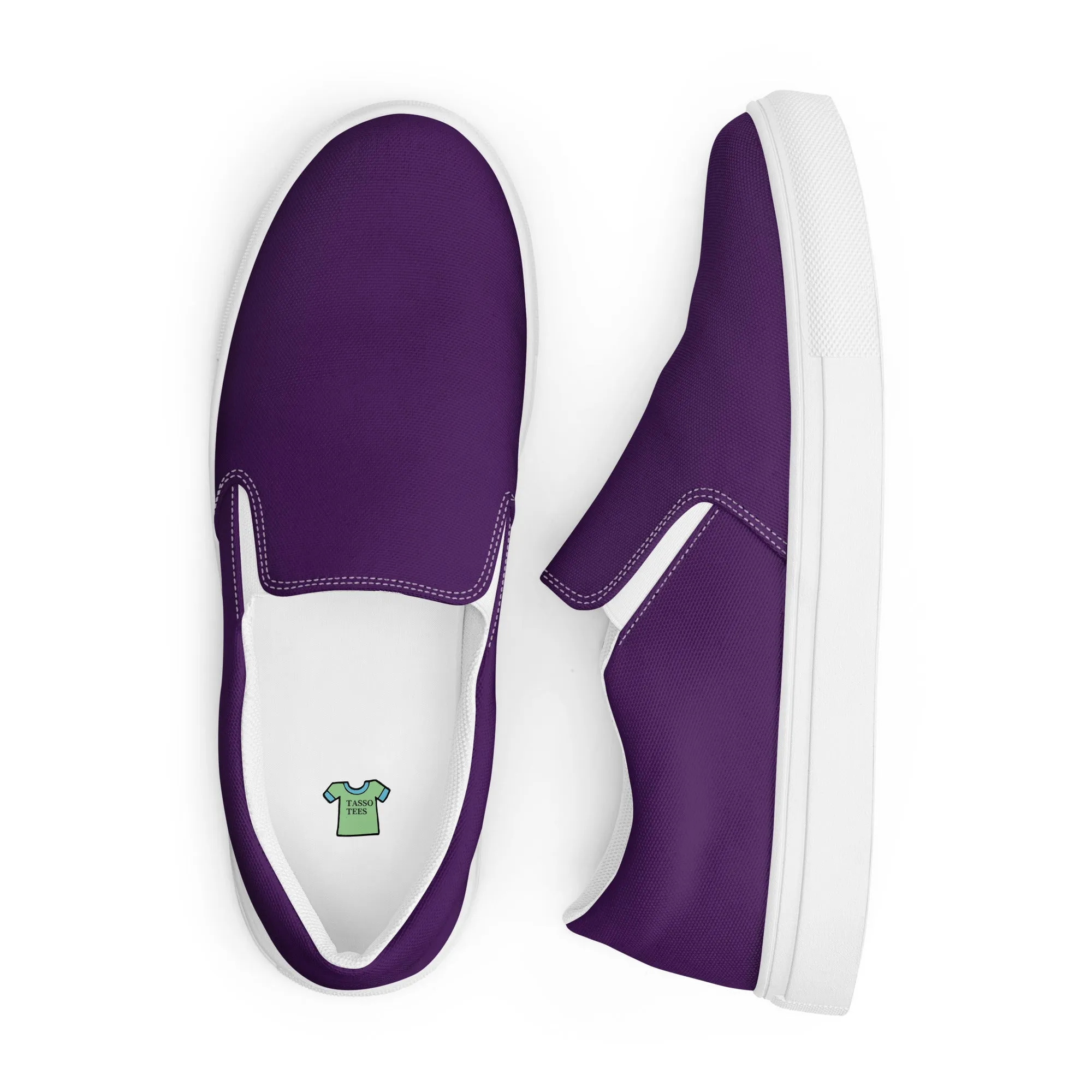 Women’s Deep Purple slip-on canvas shoes, Royal Purple casual shoes