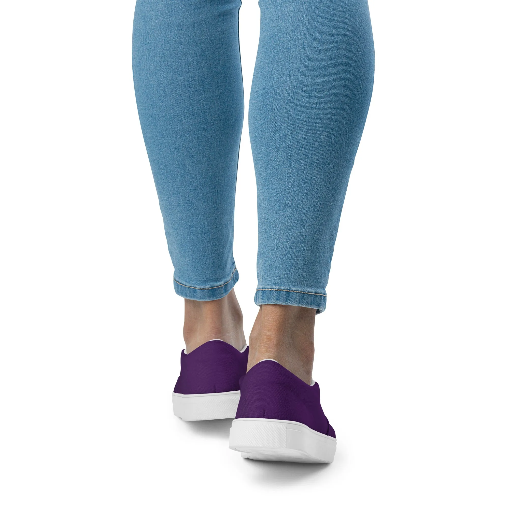 Women’s Deep Purple slip-on canvas shoes, Royal Purple casual shoes
